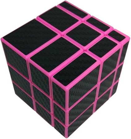 Amazon 風の翼 滑らかな3x3x3不等マジックキューブ 炭素繊維ステッカー3x3ミラーパズルキューブ ピンク 立体パズル おもちゃ