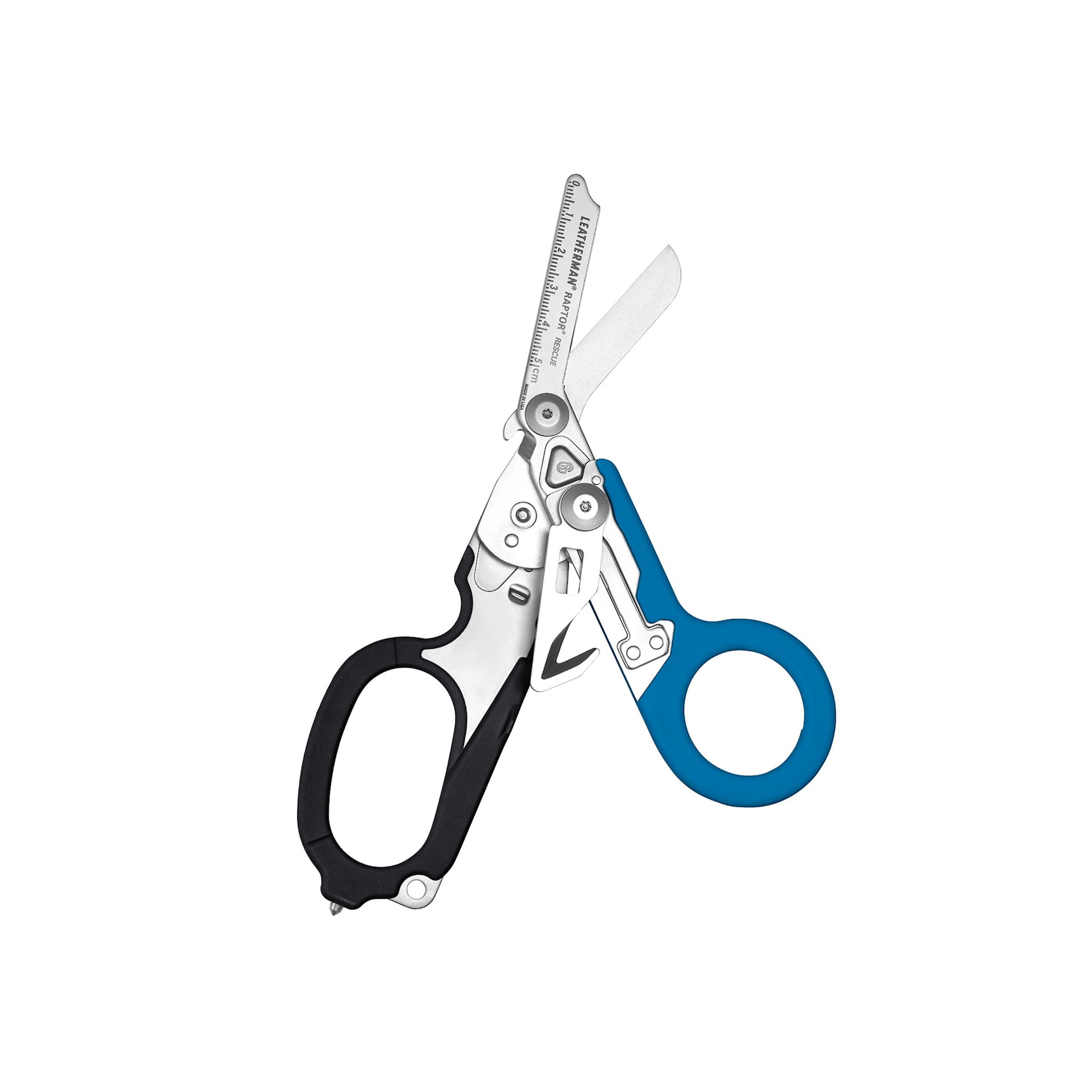 Leatherman Blue Raptor Rescue - Emergency Response Folding Shears With Strap Cutter & Glass Breaker, Black/ With Utility Holster