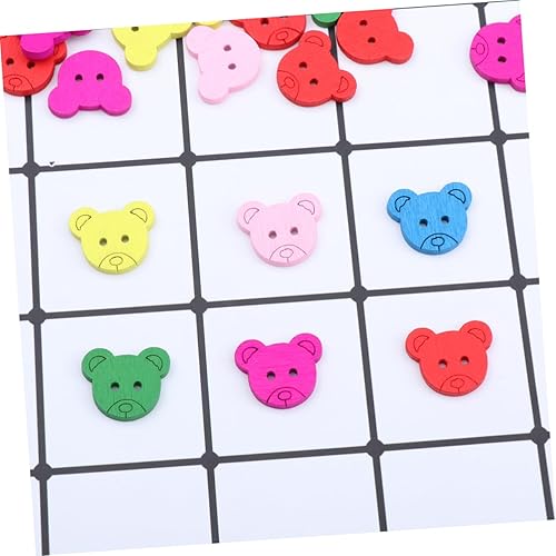 Miniatura 9 de EXCEART Botones de costura de madera, botones decorativos para manualidades, botones pequeños, 100 unidades