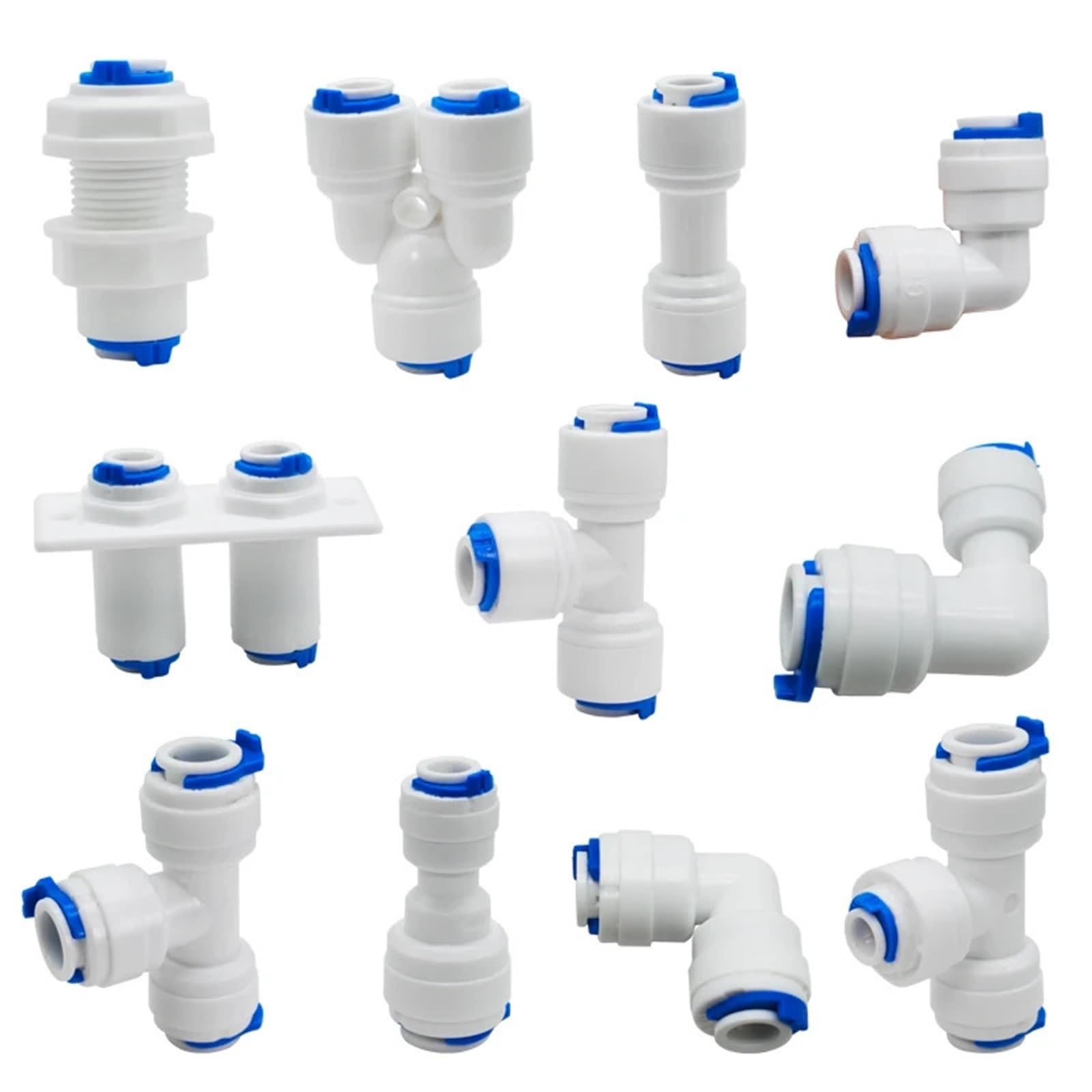 Raccordo rapido per tubo ad osmosi inversa, attacco rapido 1/4 3/8 stelo L diritto Tee RO Water Aquarium Pipe Fitting (PM 9,52 mm-9,52 mm)