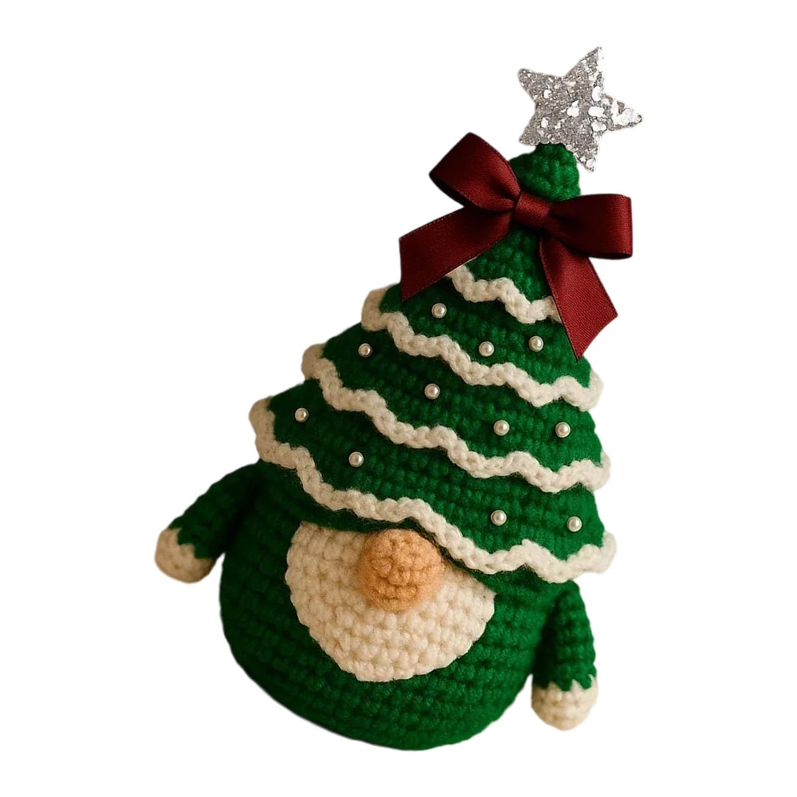KAQNTUD Handmade Cotton Christmas Gnomes Crochet Festive Home Office Decoration and Holiday Project Handmade Christmas Gnome Decoration Set
