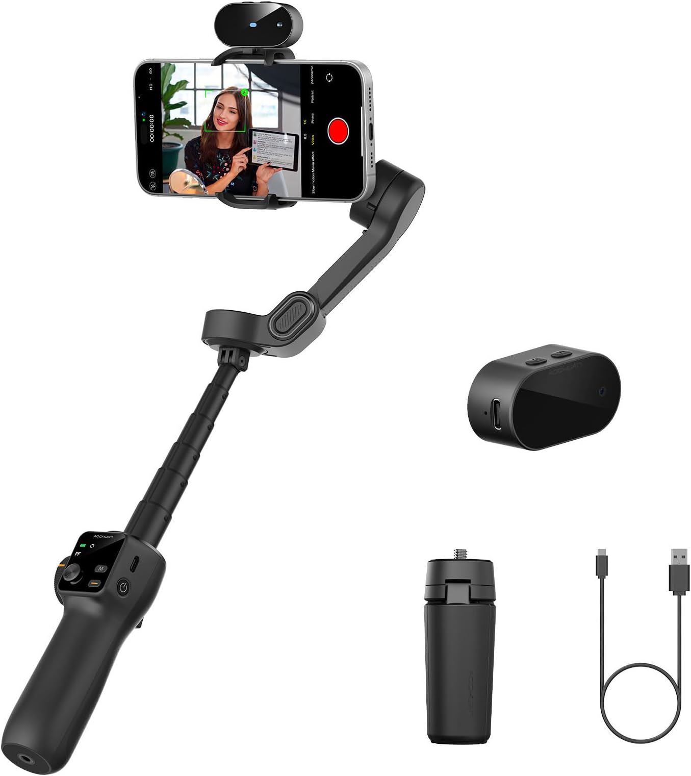 3-Axis Smartphone Gimbal with Built-in Extension Rod