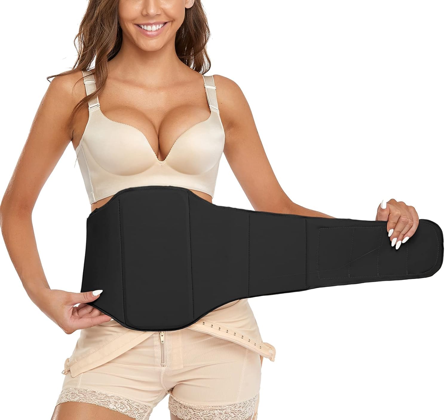 Moolida Tabla Abdominal 360 Ab Board Post Surgery Lipo Foam and Compression Boards for Liposuction, Black one Size