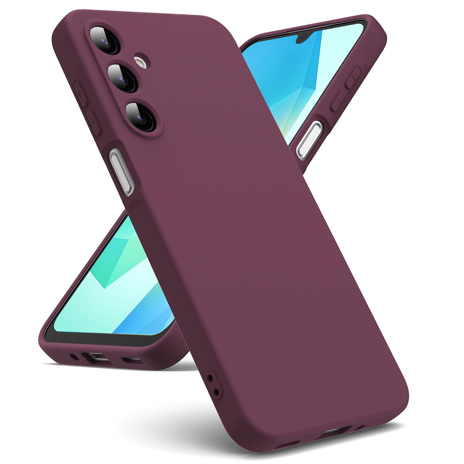 Oududianzi - Cover Compatibile con Samsung Galaxy A16 4G / 5G [Silicone Liquido] [Interno in Microfibra] Gomma Gel di Silicone Liquida Antiurto Custodia Cover Samsung A16 - Bordeaux