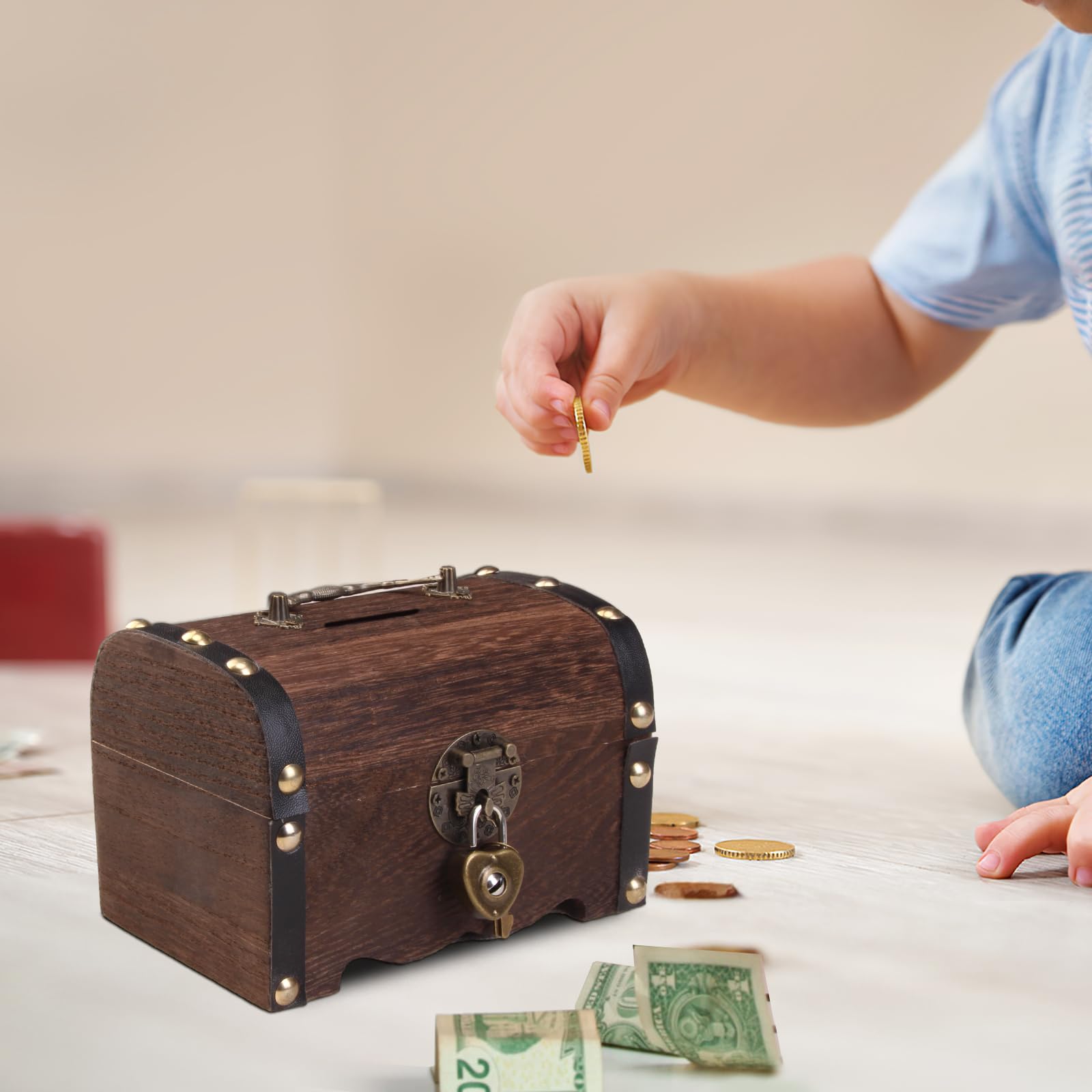 Coffre Au Trésor Pirate En Bois - Boîte De Rangement Pour Bijoux - Fabriqué à La Main - 9x6 Pouces