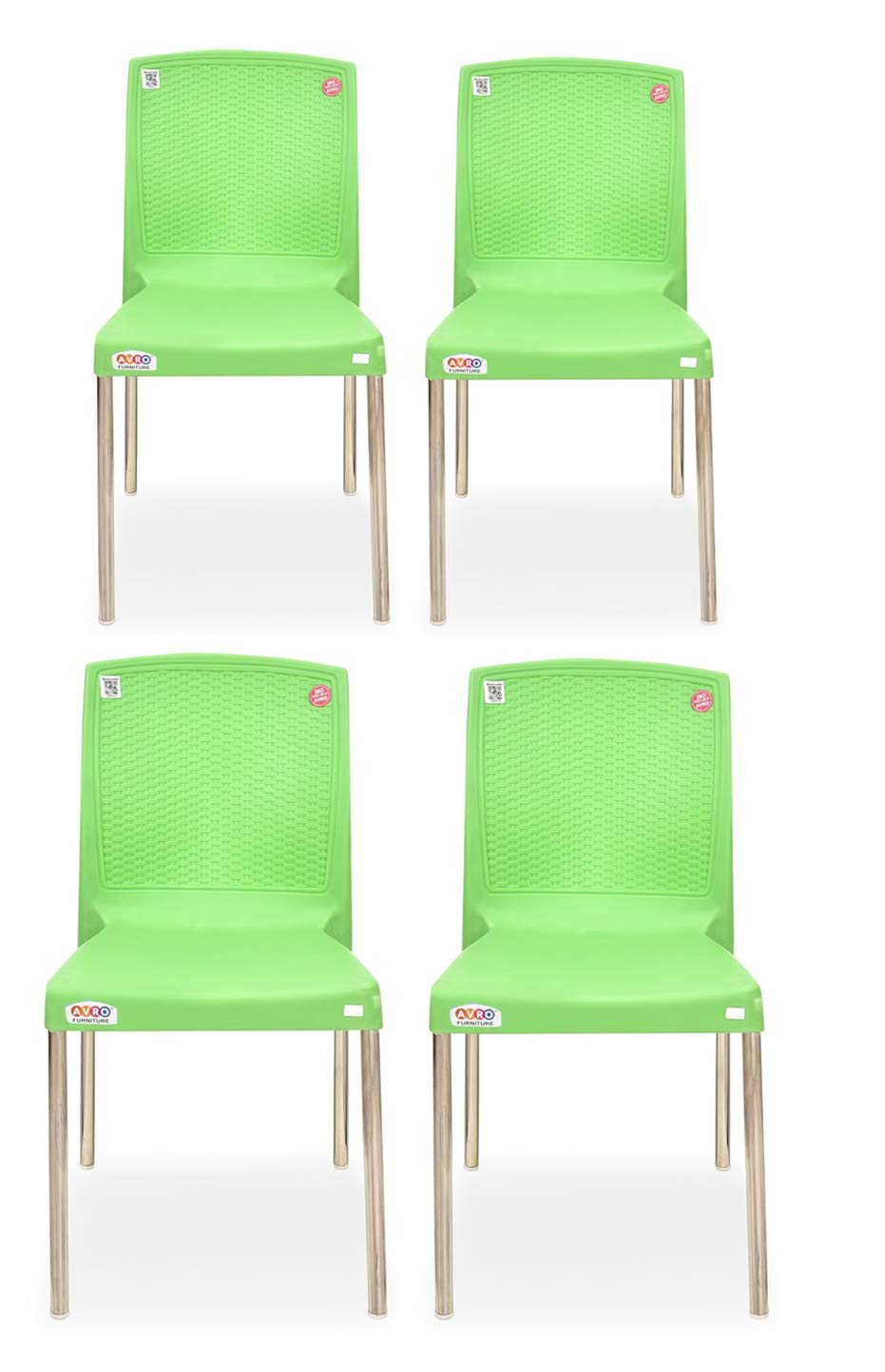 AVRO FURNITURE Moderna Hybrid ChairSet of 4Plastic Chairs for Home, Living Room Bearing