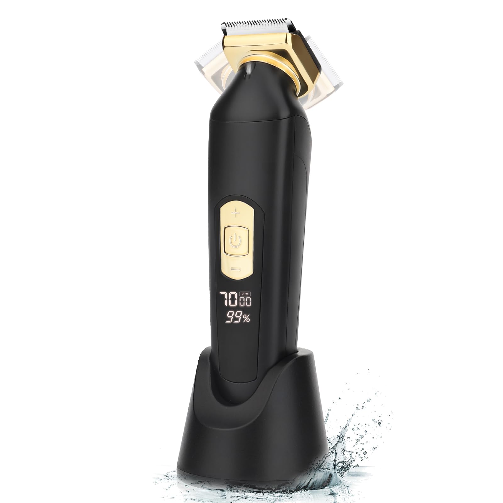Zesuti Manscape Trimmer da uomo – Regolatore elettrico a sfere da uomo/a secco/bagnato, girevole a 30°, rasoio elettrico da uomo, per la cura del pubico/corpo/inguine, impermeabile IPX6, dock di