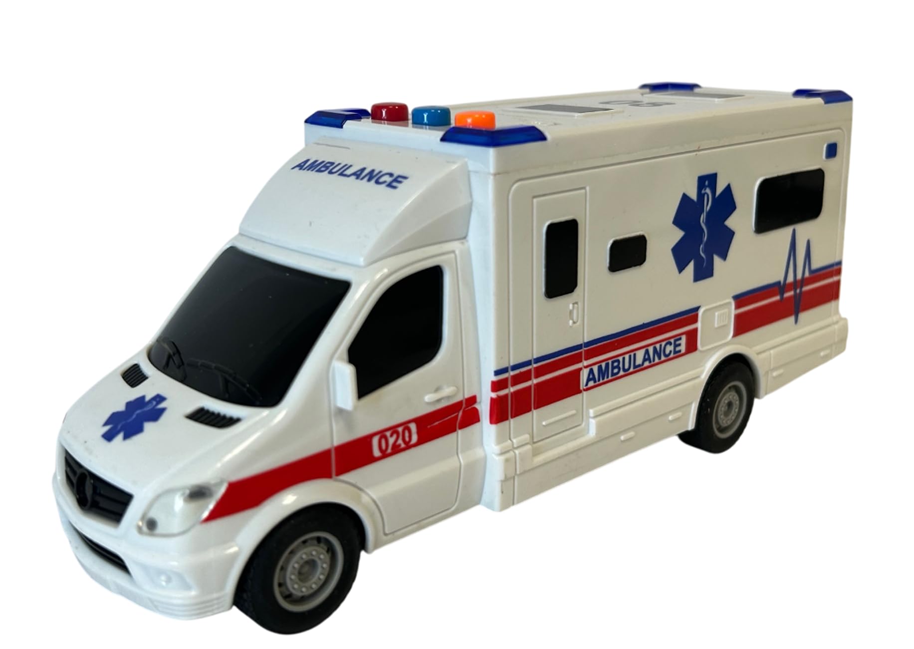 Ambulanza Giocattolo Con Luci E Suoni - Scala 1:16, Porte Apribili, Barella, Movimento A Frizione, Per Bambini 3+