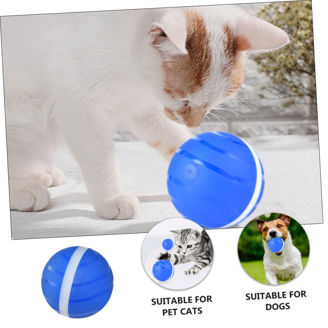 Kisangel Pelota De Juguete para Mascotas Luminosa Automática Interactiva para Gatos Luces Intermitentes Recargable por USB