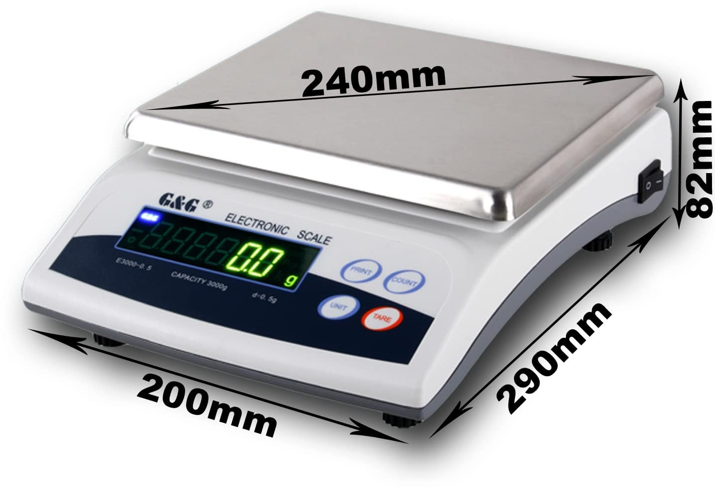 E6000 6000 G/1G Bilancia di precisione Laboratorio Bilancia di precisione Bilancia Oro G & g