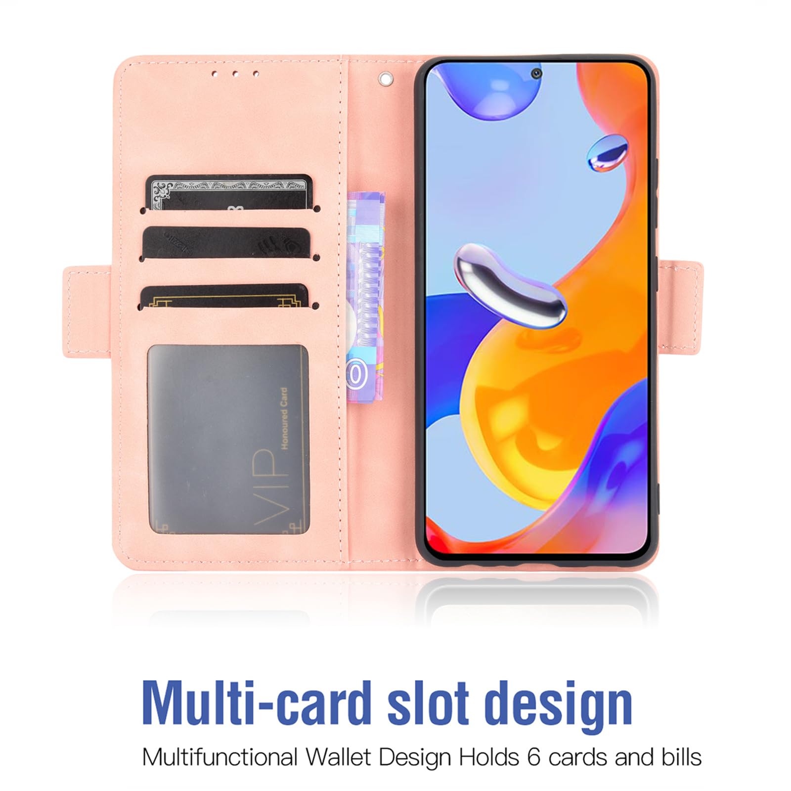 Asuwish Phone Case For Xiaomi Redmi Note 11 Pro 4G/5G Wallet Cover With Tempered Glass Screen Protector And Crossbody Flip Zipper Credit Card Holder Stand Cell Redme Note11 11E 11Pro Women Men - View #2