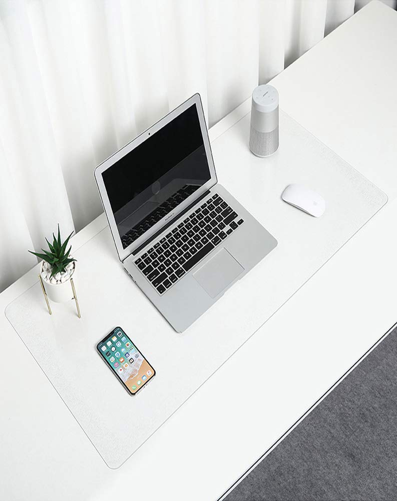 Sous-main de bureau transparent imperméable en PVC avec bords ronds - Tapis de protection antidérapant - Facile à nettoyer - Dépoli - 90 x 45 cm