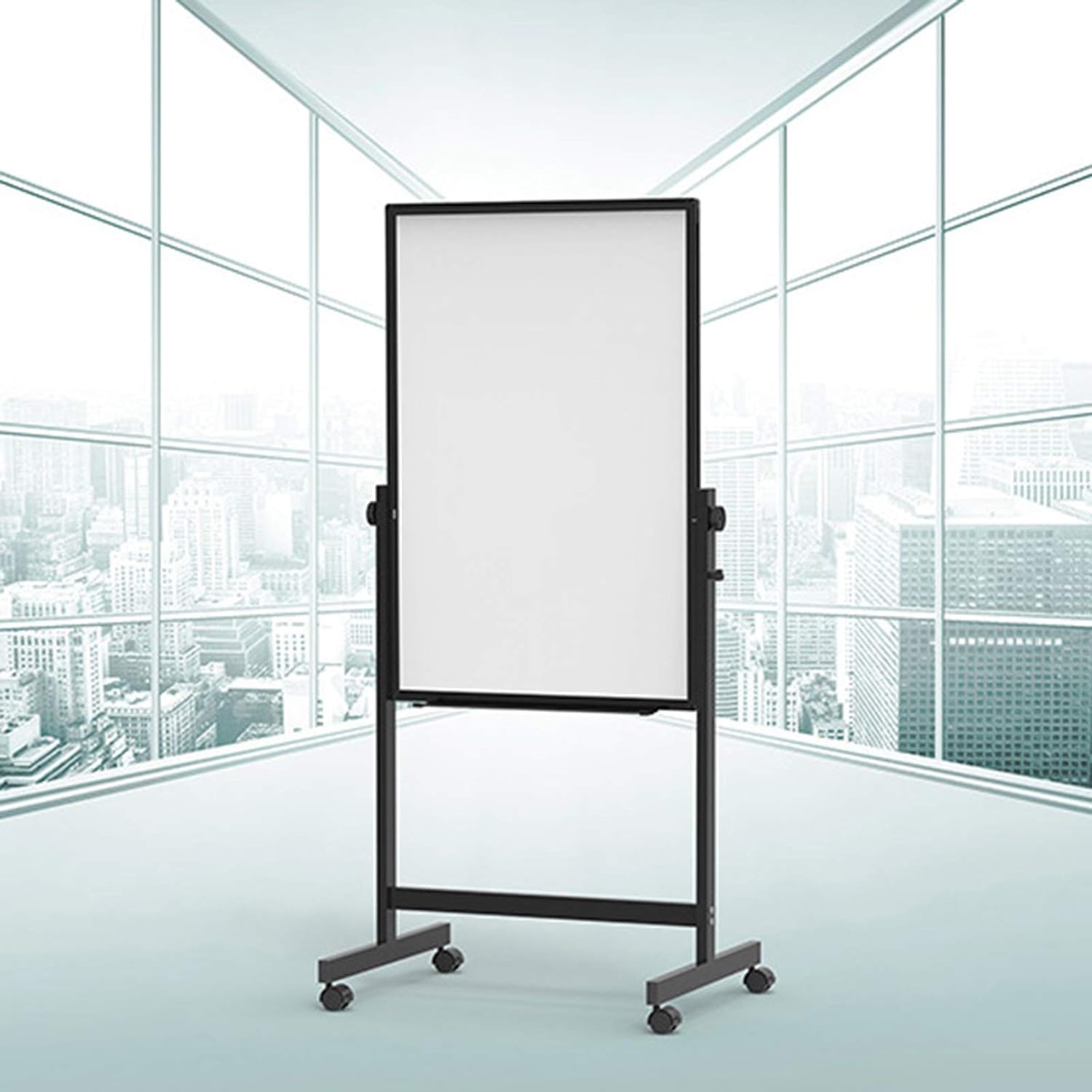 tablica mobilna magnetyczna dwustronna 360° odwracalna tablica suchościeralna stojąca sztaluga zwijana biała tablica - do domowego biura w klasie 60X90CM