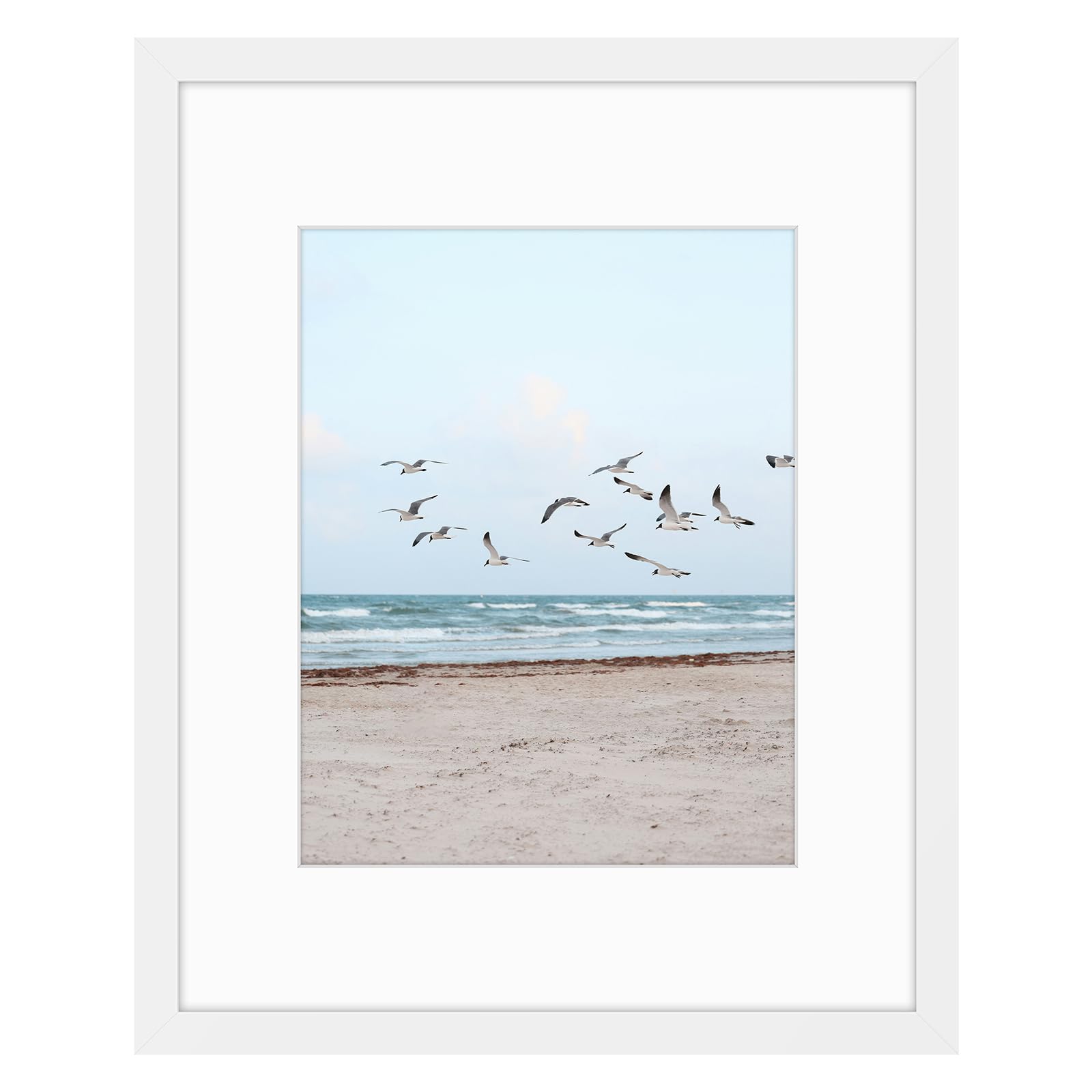 Frametory 16x20 Picture Frame for Wall, Display Picture 11x14 with Mat or 16x20 Without Mat, Gifts for Family(White, 1 Pack)