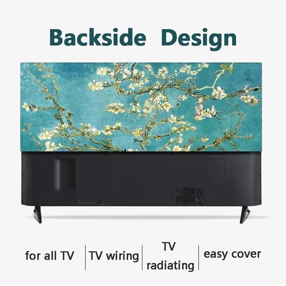Housse Universelle Pour TV 19-65 Pouces Coloré Anti-poussière Protecteur D'écran TV Pour LCD LED, Motif Peinture Intérieure Chambre à Coucher, Salon