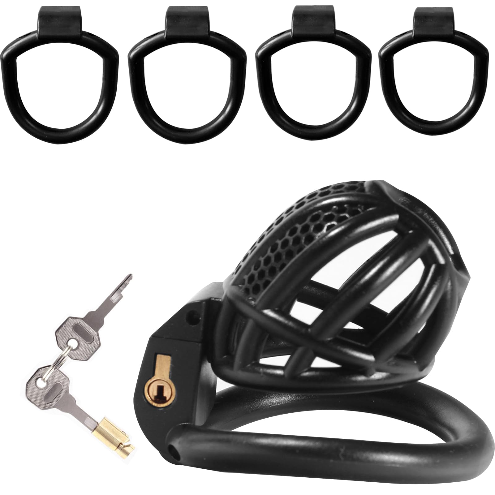 BDSMJOY Piccola gabbia di castità per uomo, chastity cage gabbia per il cazzo SM bondage slave sex toys, uomo pene Cock cage (Nero)