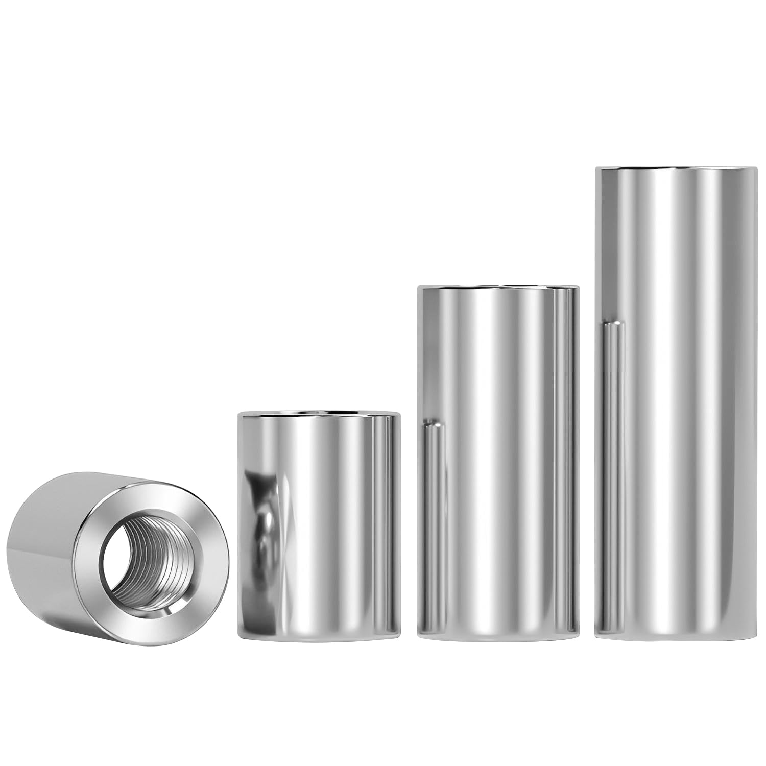 20 Pezzi Dado a Barra Lunga, Dadi di Accoppiamento Cilindrici, in Acciaio Inox 304, M4×8×8mm Dado Rotondo per Casa e Industriale