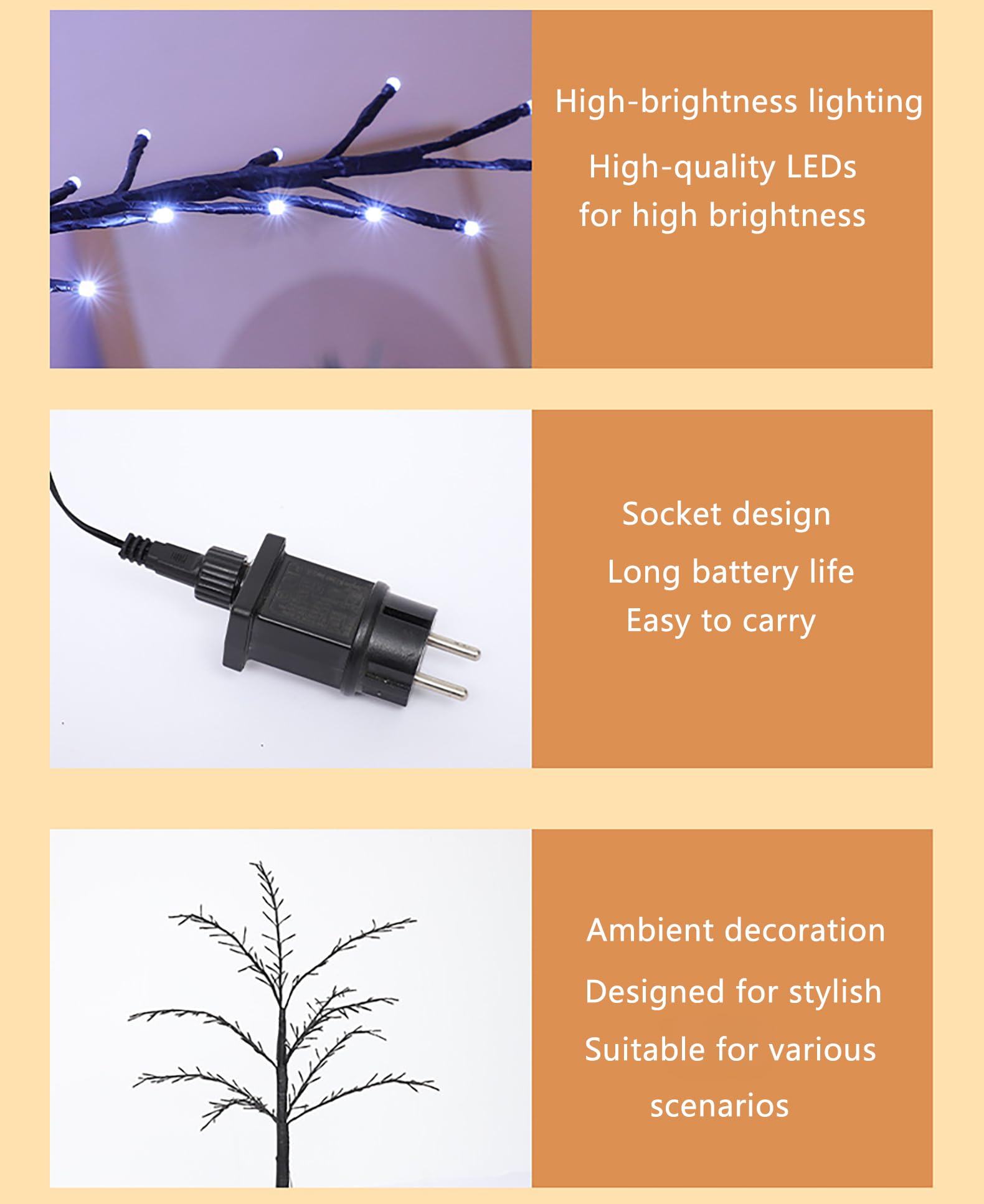 LED Lichterbaum 180cm, Baum Lichter Birkenoptik 200 LEDs Warmweiß/RGB Weihnachtsbaum Lichter, Verstellbare Äste Weihnachtsdeko Baum mit Beleuchtung, Dekobaum für Hochzeit Festival Party,B