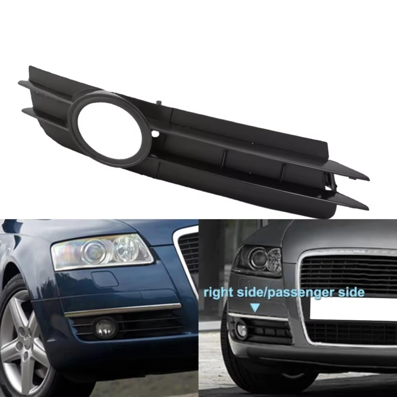 Rejilla de Luz Antiniebla Compatible Con A6 A6 Para Quattro C6 2005 2006 2007 2008 Rejilla De Parachoques Delantero Cubierta De Rejilla De Luz Antiniebla Parachoques Delantero(PAIR)