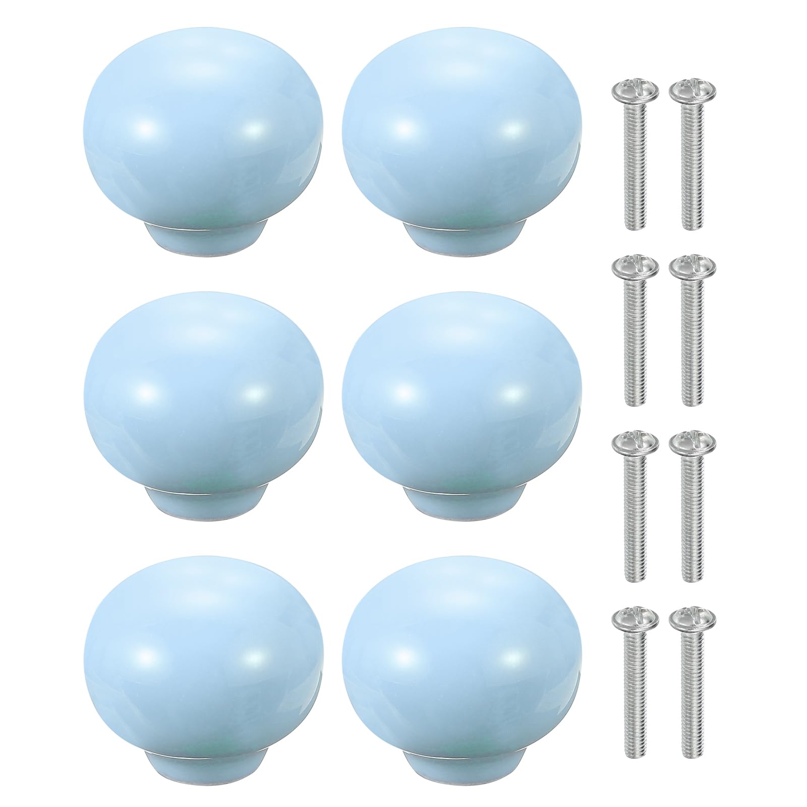 Boutons d'armoire en céramique ronds et lisses de 3,3 cm avec vis incluses