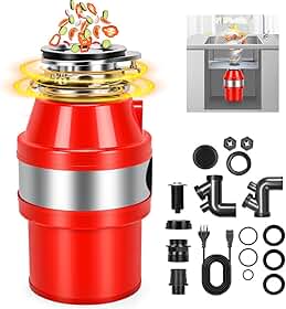 Triturador de lixo, Alimentação Contínua de 1/2 HP 560W (110V), Alimentos Pia, Descarte de lixo Triturador, Resíduos de Alimentos de Contínua com Interruptor de Ar