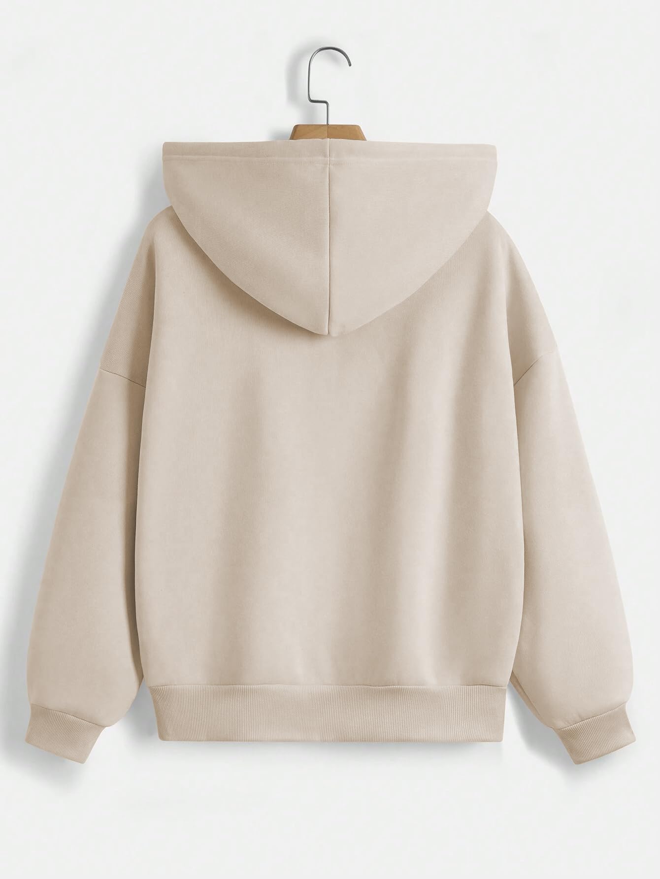TAGAS Women's Solid Zipper Hooded Sweatshirt|Zip Up (Hoodie) for Womens| Beige - Image 3 thumbnail
