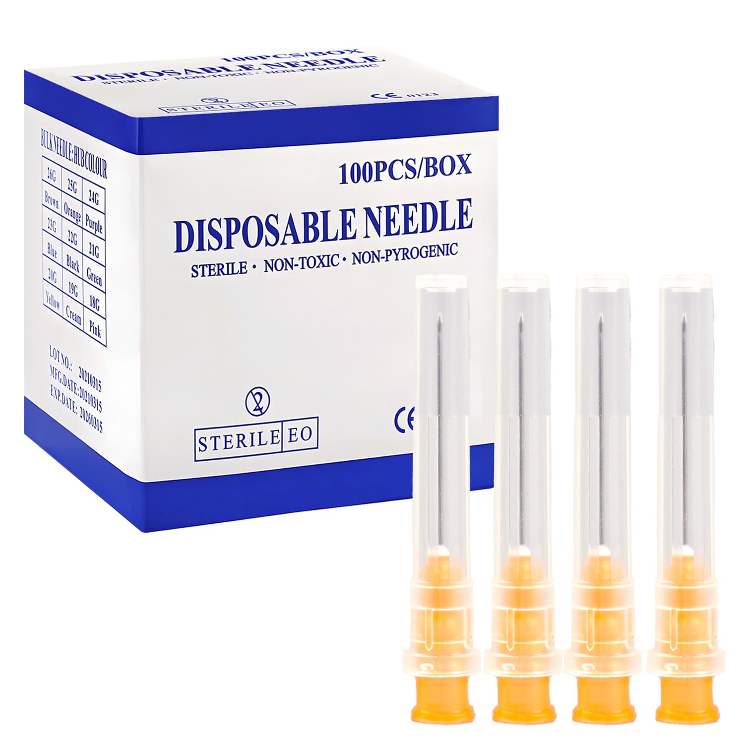 100pcs 19 Ga 38mm Disposable Injection Needle with Cap for Scientific and Industrial Dispensing Needle Laboratory Tools Individually Sealed — Amazon image 8
