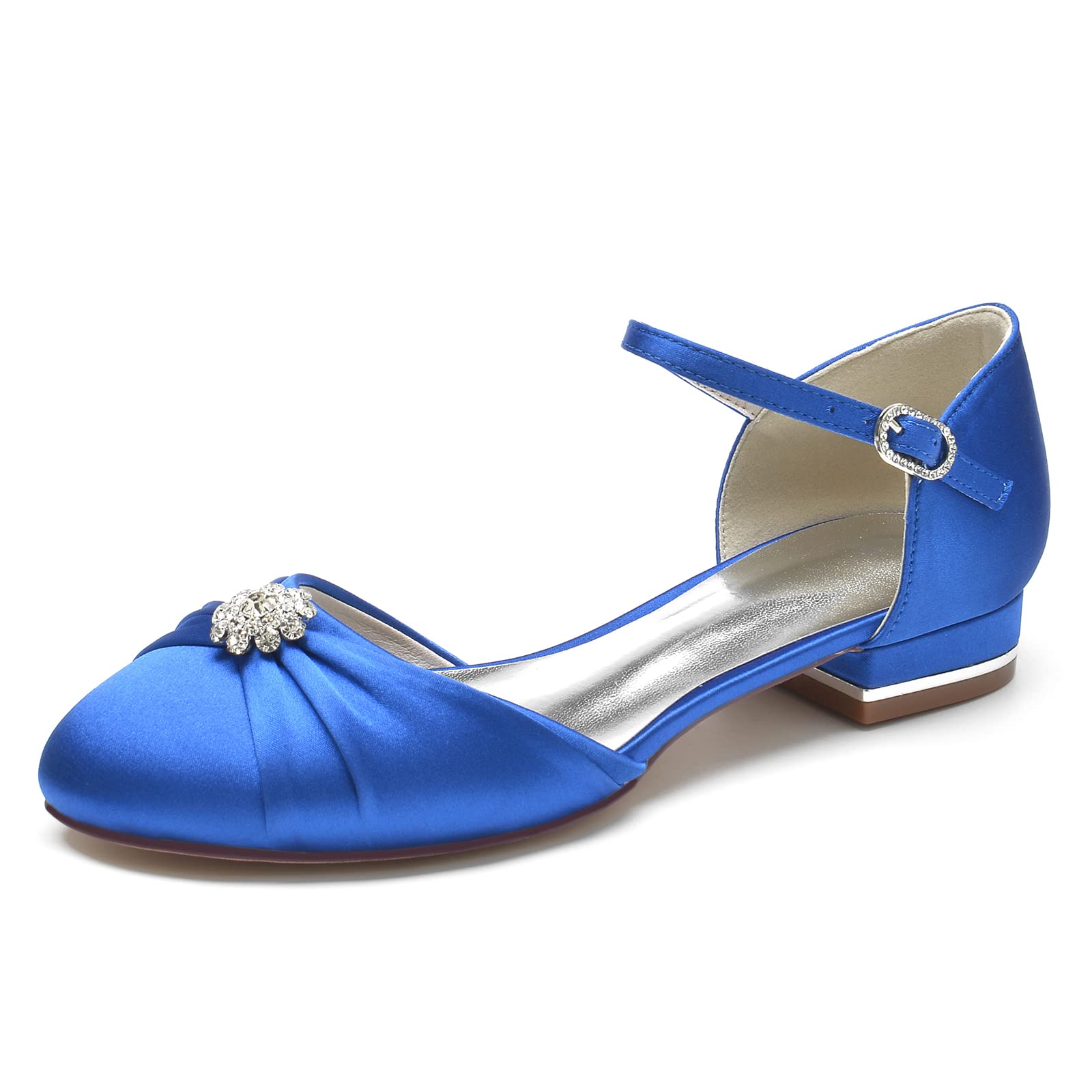 Damskie satynowe klamra Rhinestone buty ślubne dla panny młodej