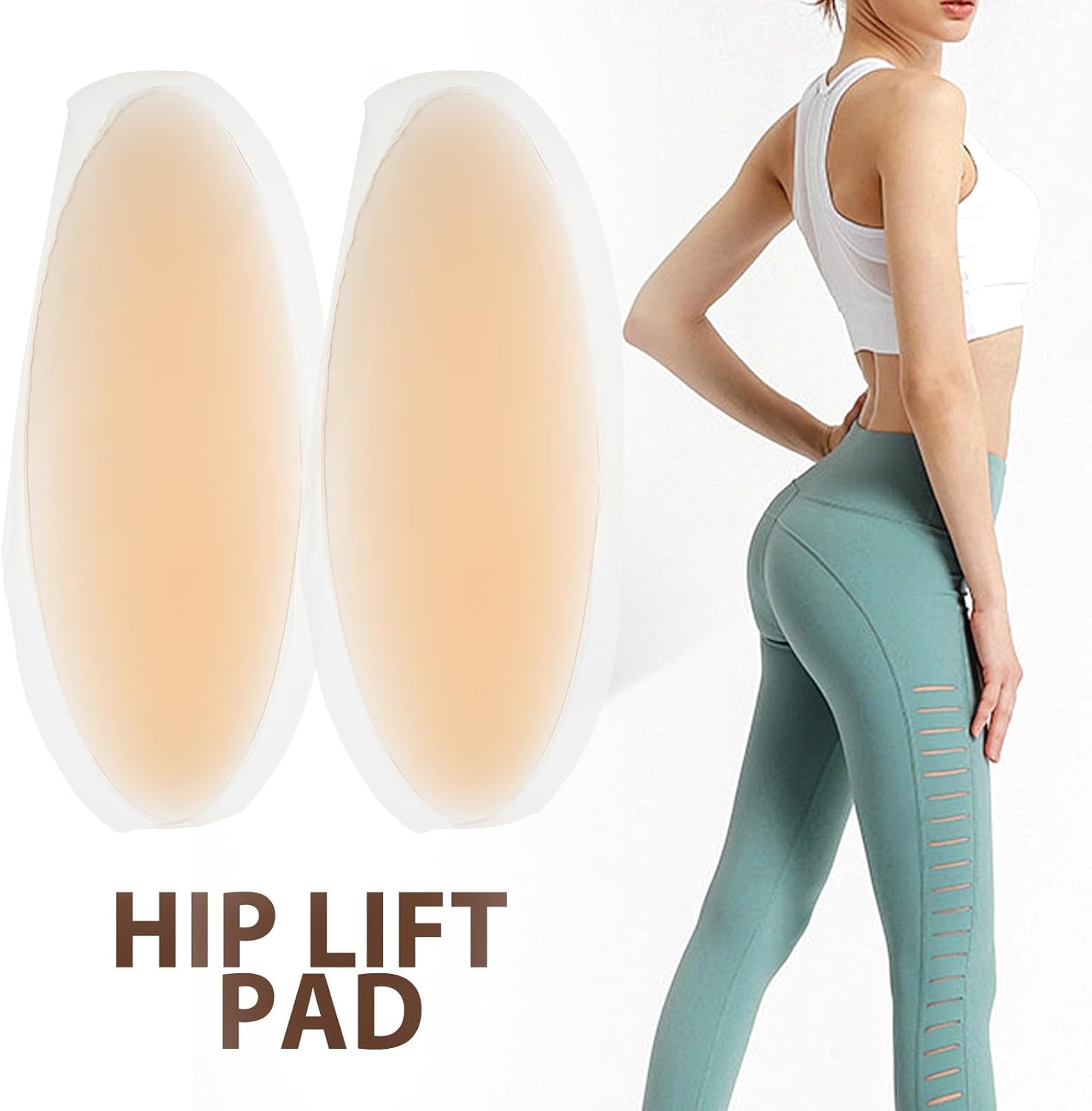 6pcs Adhesive Calf Pads Anti Allergic Soft Skin Friendly Lifelike Silicone Calf Correction Patch for Crooked Thin Skinny Legs Hip Pad for Women Girls 9x3.5 Inch