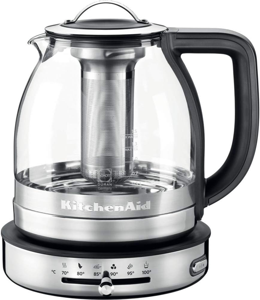 KitchenAid Artisan 1.5 Litre Glass Tea Kettle Stainless Steel 5KEK1322SS