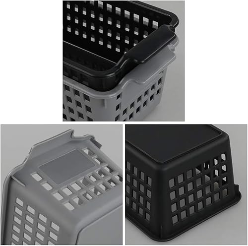 Miniatura 4 de Cesta de almacenamiento de plástico rectangular pequeña, organizador de cesta delgada, 6 paquetes