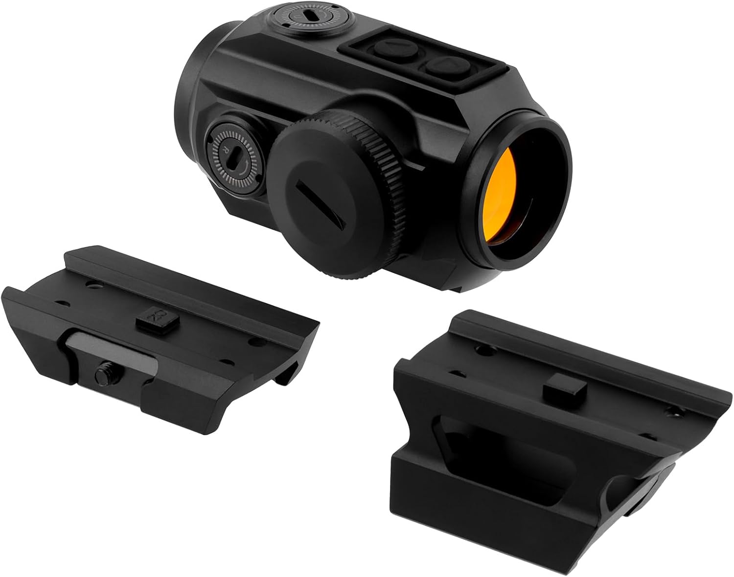 FOCUHUNTER Reflex Red Dot Sight 1x22 mm with 21mm Low & High Picatinny Raise Rail Mount, 3 MOA Shake Awake Activation Red Dot Viewfinder, 1000G's Shockproof Scope
