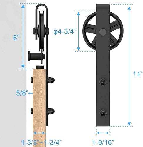 Miniatura 5 de ZEKOO - Rueda deslizante para puerta corrediza estilo establo