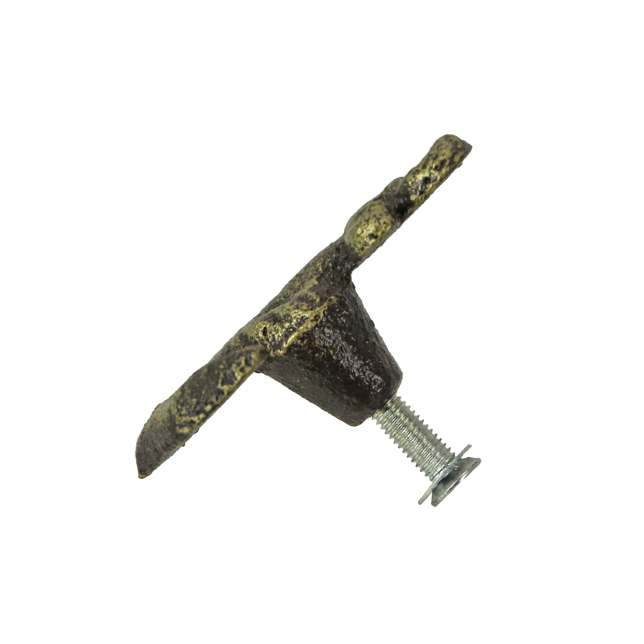 Zeckos Zestaw 6 rustykalnych gałek do szafek z brązu, żeliwne, kotwica, do szuflad, dekoracyjne gałki do szafek, dekoracja domu, 6 cm
