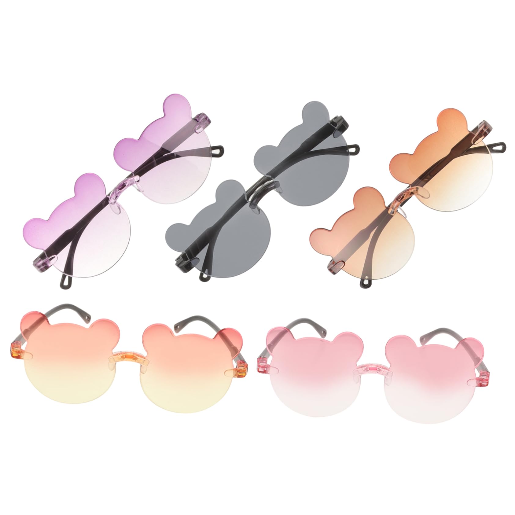 FOMIYES Fashionable Kids Sunglasses 5pcs Set Uv Shield Cartoon Design Party Glasses Photo Prop for Kids