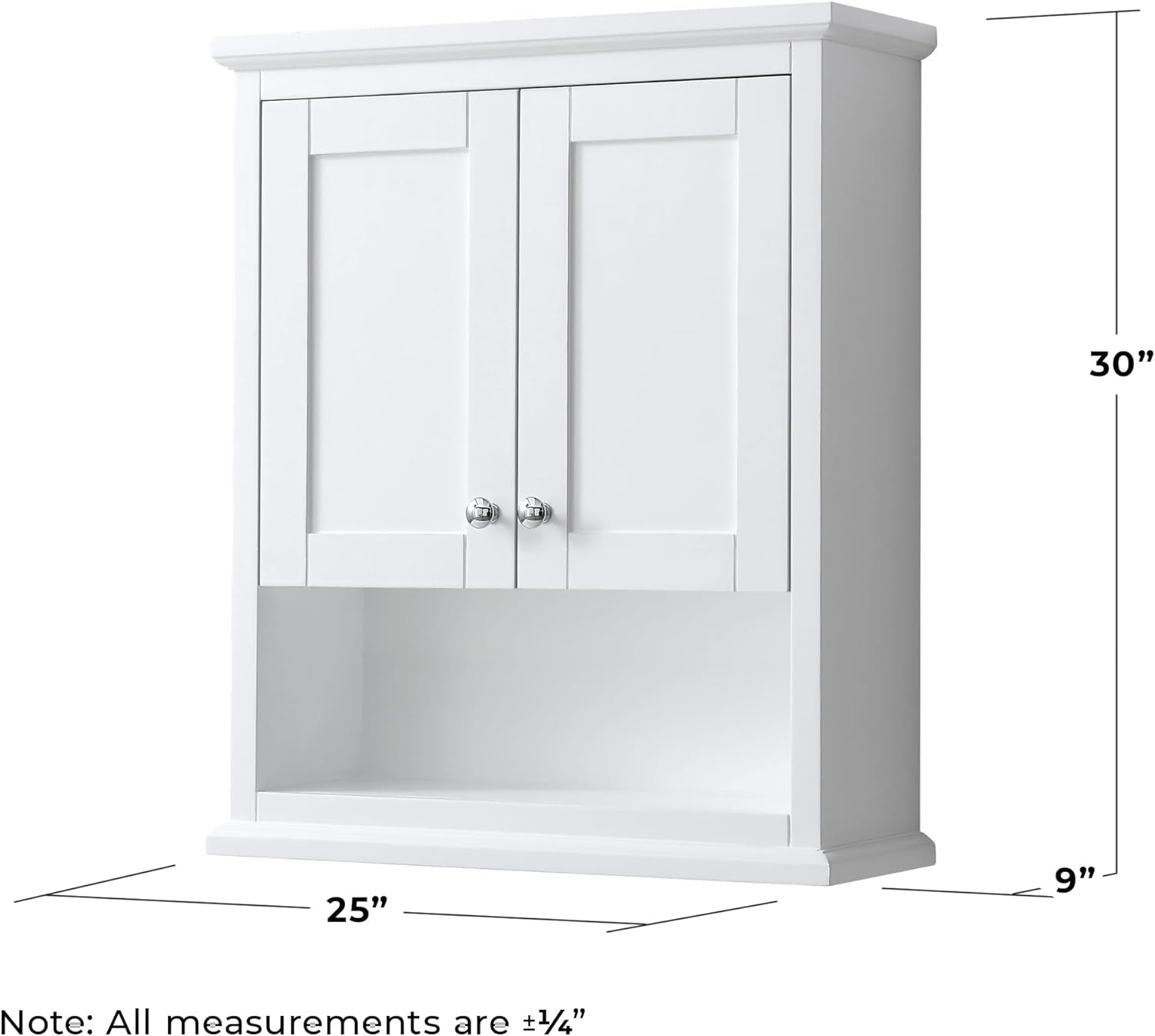 Wyndham Collection Avery Wall-Mounted Bathroom Storage Cabinet in White