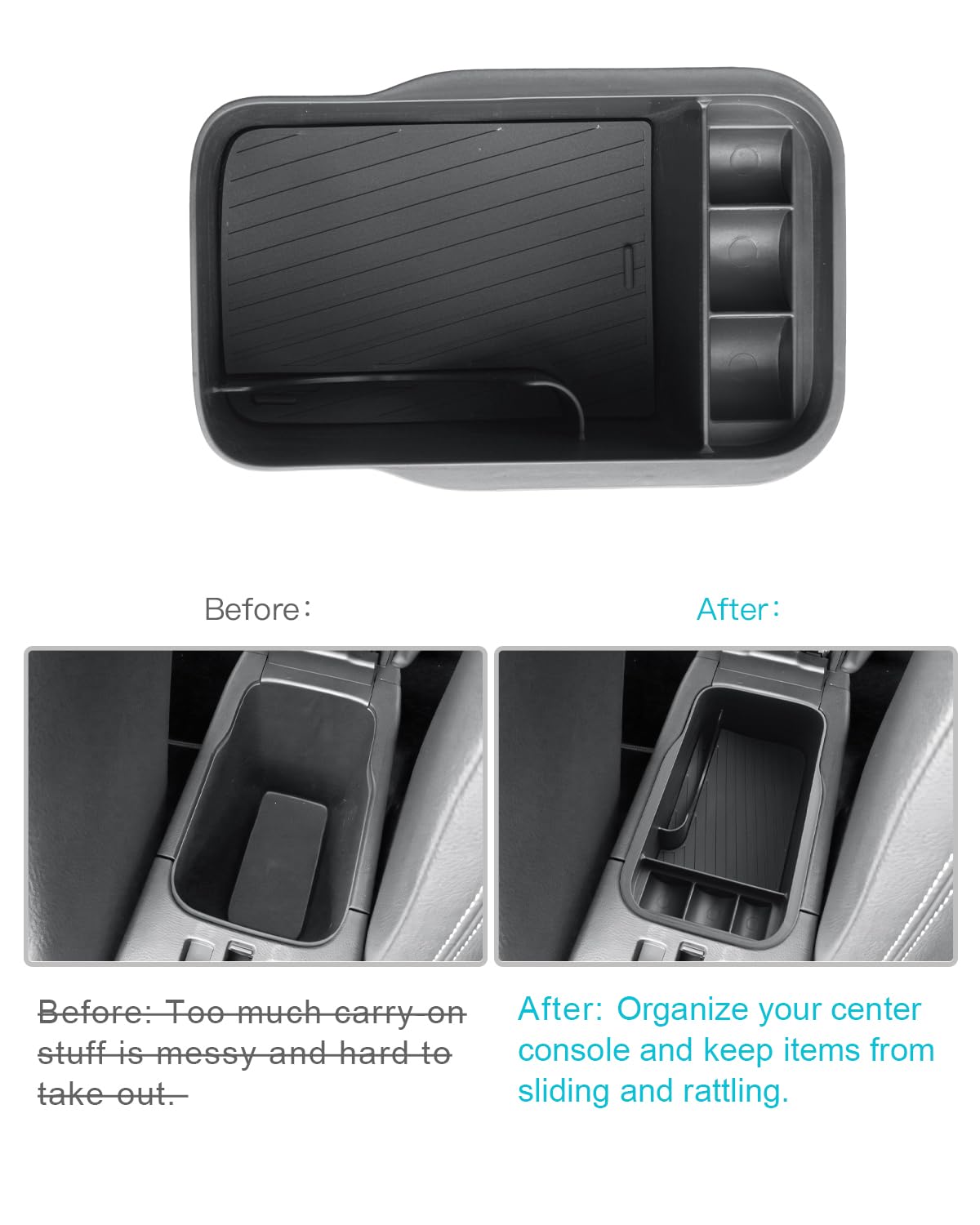 CDEFG Kompatibel mit Jeep Avenger 2023 2024 2025 EV Hybrid Mittelkonsole Handschuhfach Armlehne Multifunktionaler Aufbewahrungsbox Auto Center Console Organizer Tray Avenger 2025 Zubehör