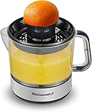 Elite Gourmet ETS623 BPA-Free Electric Citrus Juicer, Compact, Large Volume, Pulp Control, Oranges, Lemons, Limes, Grapefruits with Easy Pour Spout, 24oz, Black/Stainless Steel 24 ounce