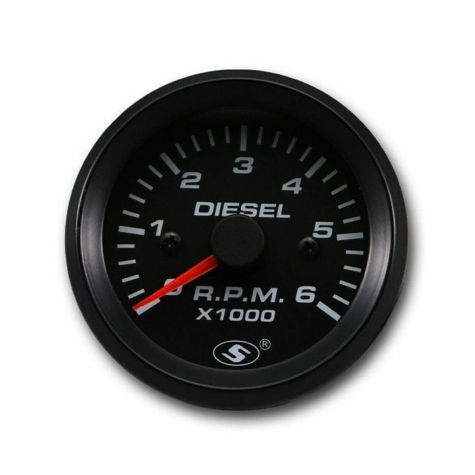 MOTOR METER RACING 52mm 2-1/16" Universal Tachometer for Diesel Engine Alternator 6000 RPM Black Dial in Dash-image-33