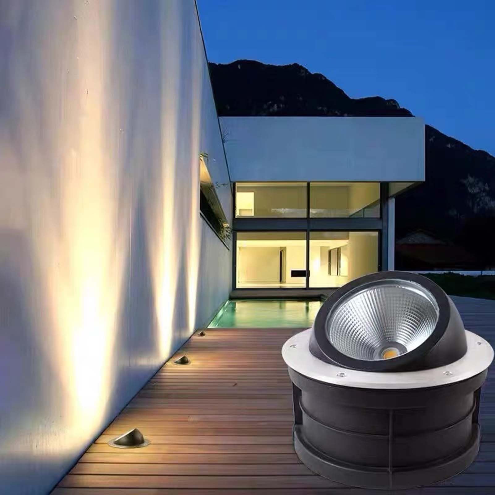 GUODDM Outdoor Buried Lights, Ground LED Landscape Lights, AC-220V Outdoor Recessed Spot Light, IP67 Waterproof Spotlight/Led Beam Light, Garden Tree Spotlight(RGB,9w)