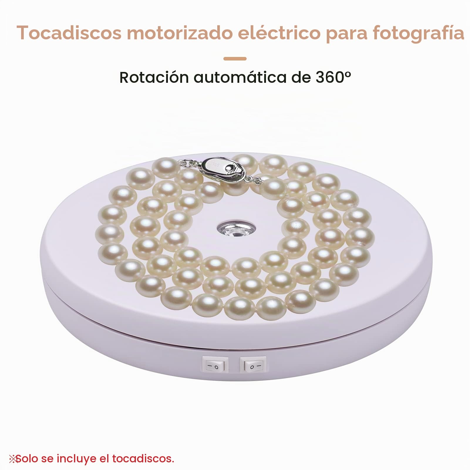 Andoer Base Giratoria Eléctrica 360°, Placa Giratoria de Fotografía Con Luz LED, Soporte Expositor Para Producto, Joyería, Reloj