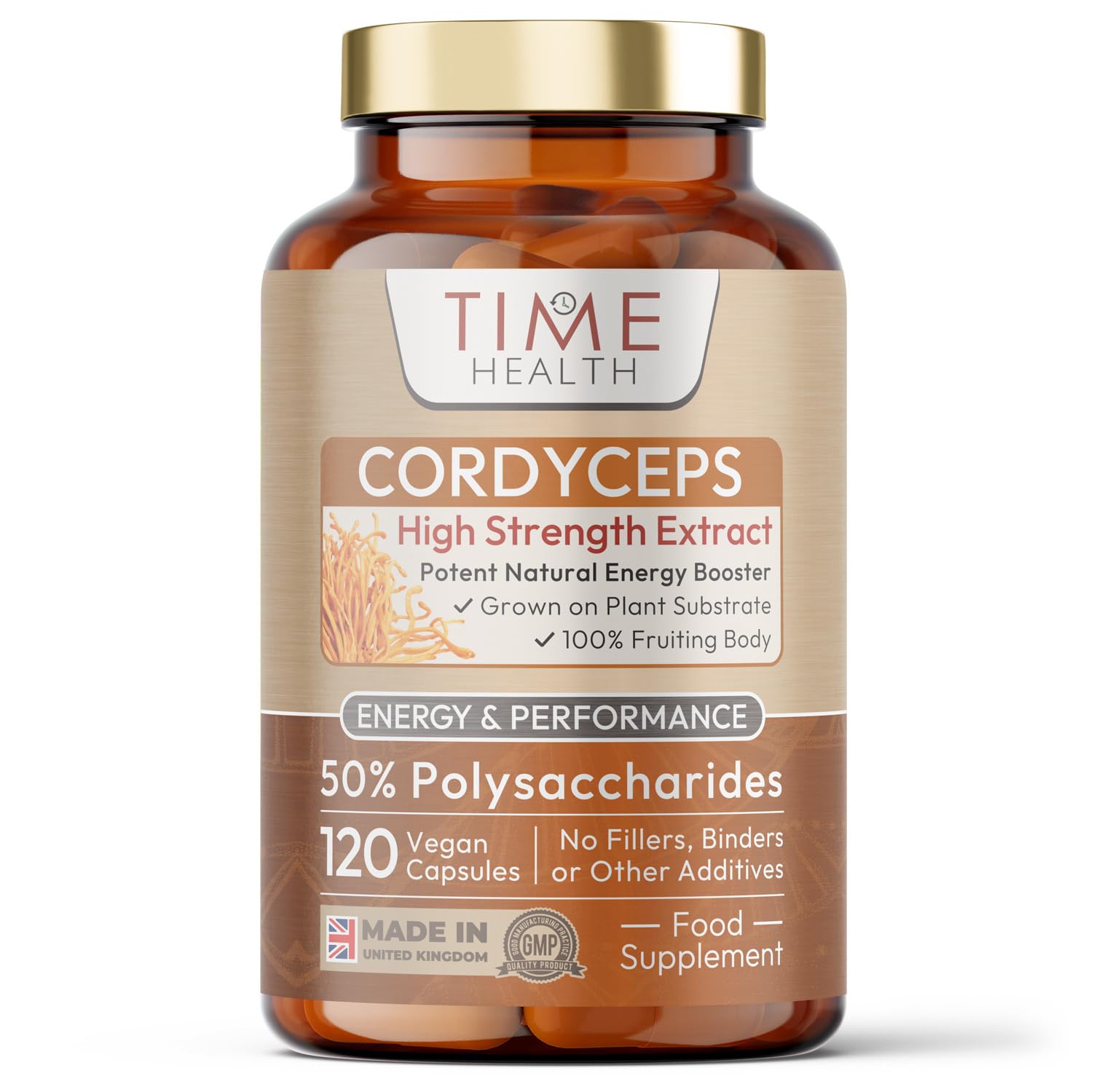 Cordyceps High Strength 50% Polysaccharides (120 Capsules)