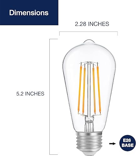 Miniatura 10 de FLSNT Bombillas LED Edison equivalentes a 100 W, ST19ST58, bombillas LED regulables para comedor, cocina, alto brillo con 1000 lm, 2700 K blanco