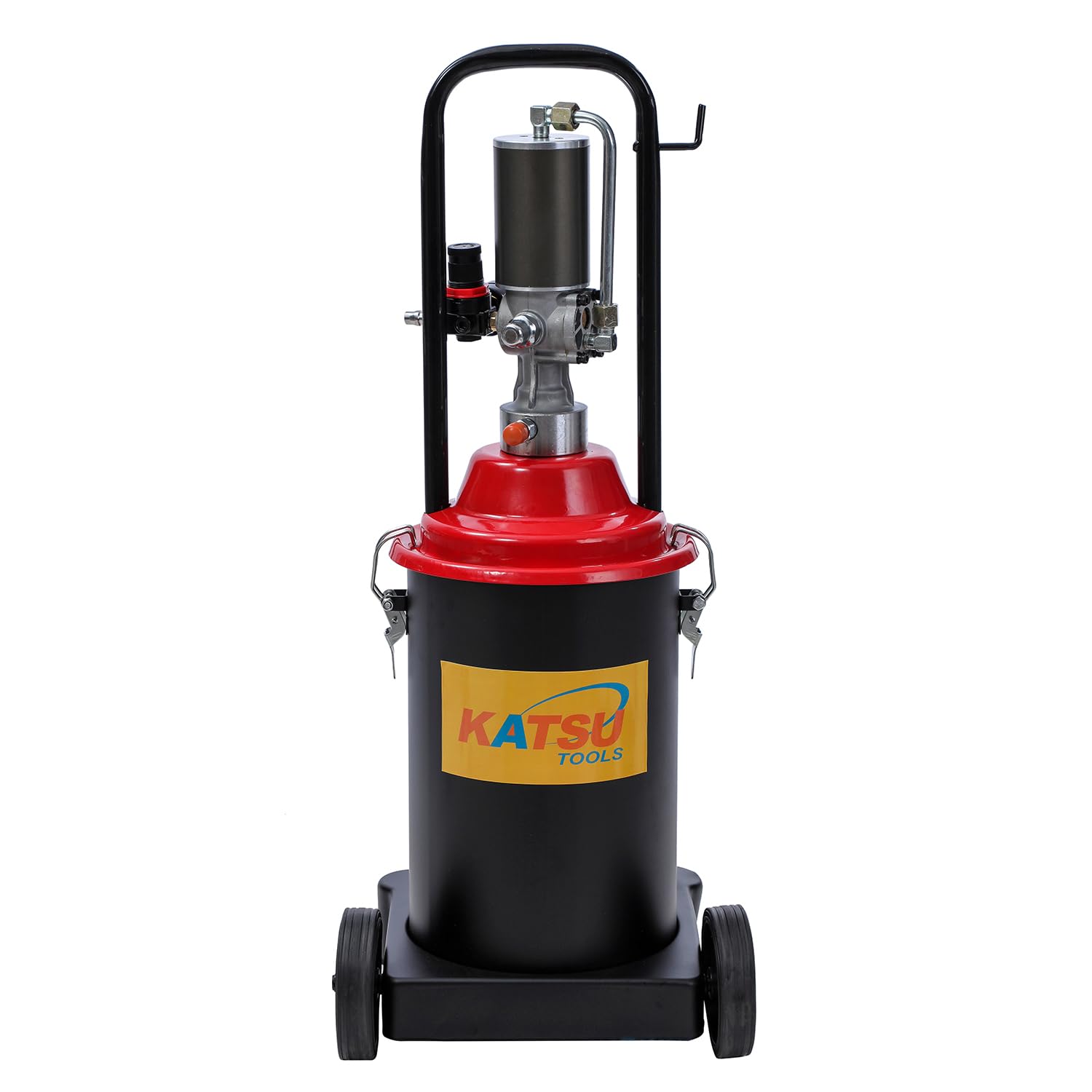 KATSU Tools Bomba de Grasa Neumática 12L Bomba de Engrase con Aire a Presión Dispensador de Pistola de Grasa de Aire Portátil con 12ft Manguera, 450 Bar, para Maquinaria de Automóviles y Camiones