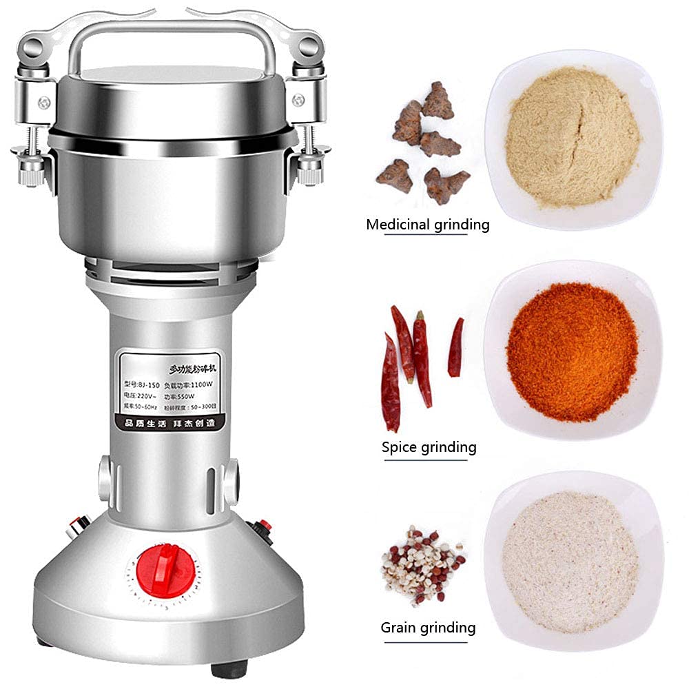 Macinacereali Elettrico 150G Macina spezie per Cereali alle Erbe 30 Secondi Macinacaffè e spezie Veloce Lavaggio Gratuito per la Lavorazione della Famiglia e della Medicina e del Laboratorio