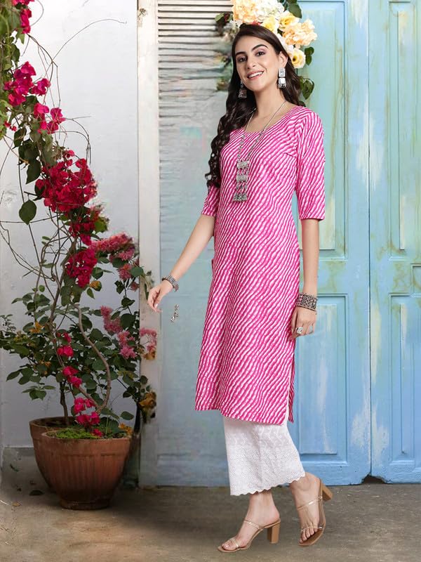 Image of Pinkmint Women's Crepe Kurti for Women's Ethnic Printed Kurti for Women's (Pack of 5)