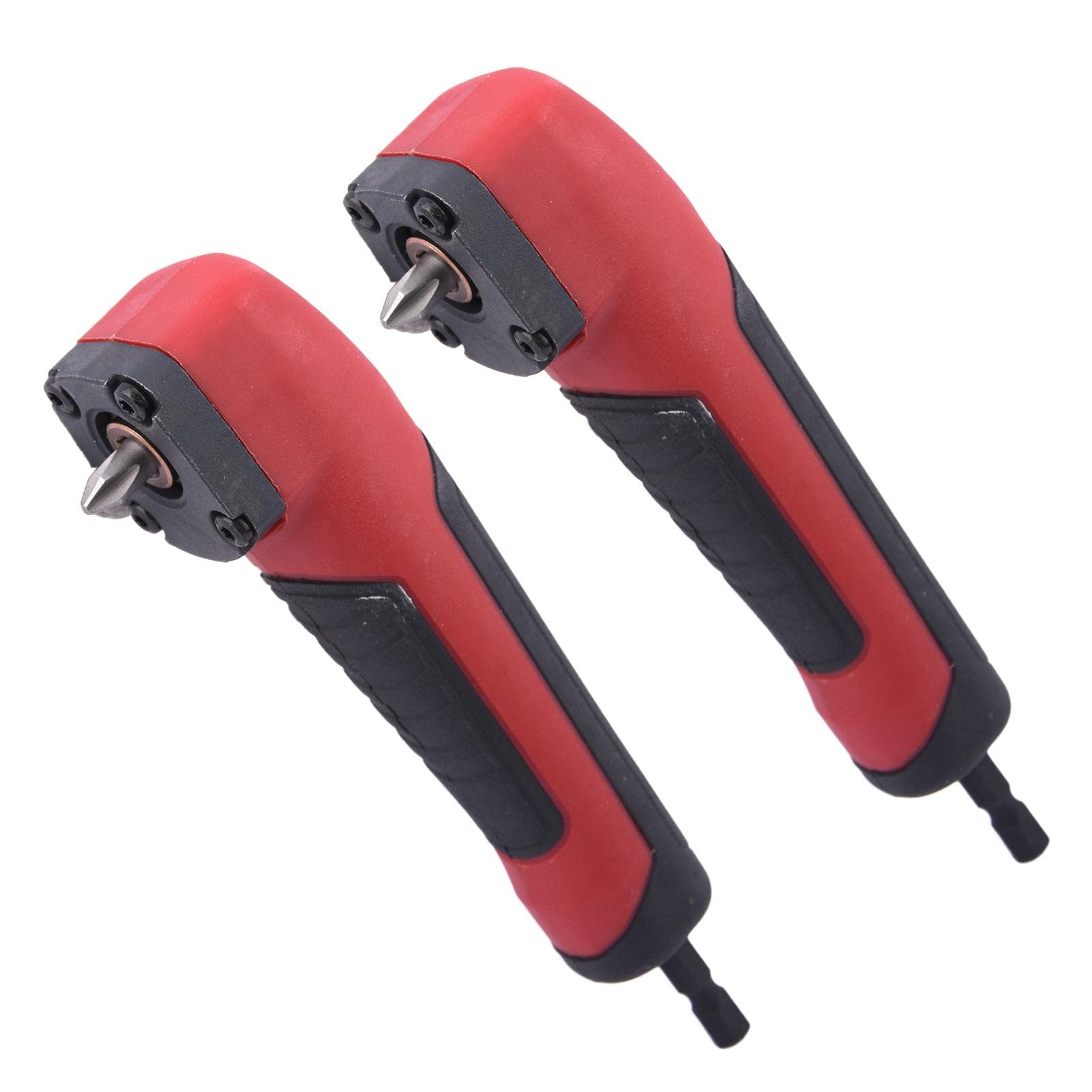 2Pcs Right Angle Drill Bit Corner Adapter, Right Angle Impact Driver for 18V Electric Screwdriver Repair 90 Degree Corner Device ABS Handle Electric Screwdriver Socket Holder Drill Attachment