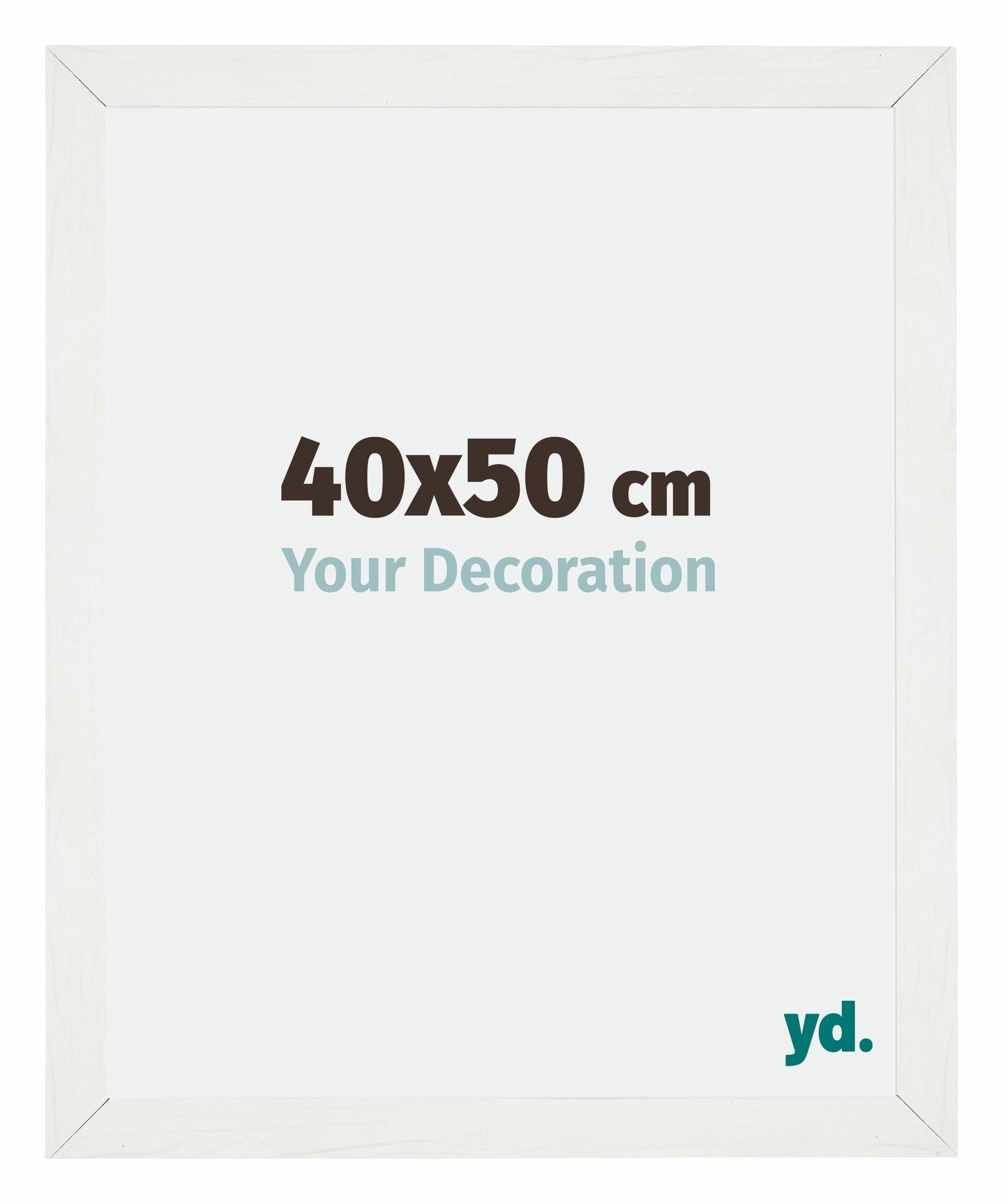 Your Decoration - Picture Frame 40x50 cm - White Swept - Decorative Wall Frame in MDF with Antireflection - Frame 40x50 - Mura