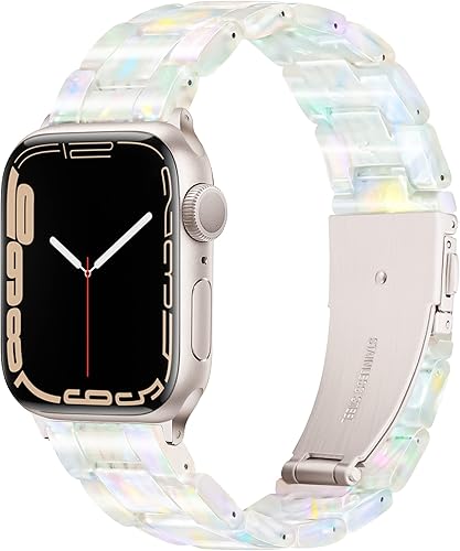 Miniatura 127 de Lightweight Resin Band For Apple Watch Series 11 10 SE 9 8 7 6 5 4 3 2 1 Ultra 3 2, Fashion Adjustable Replacement Strap for iWatch Bands 38mm 40mm