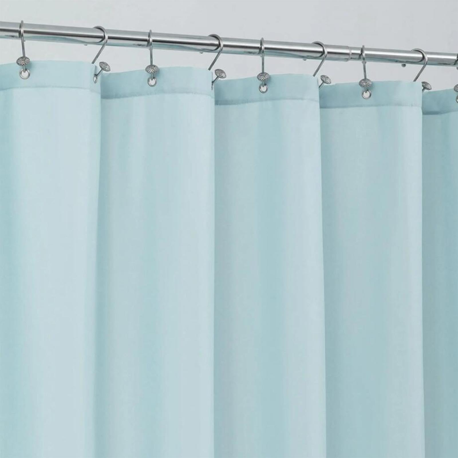 Duschvorhang Anti-schimmel Himmelblau Vorhang für Badewanne Dusche aus Stoff Wasserdicht Waschbar Hochwertig Stoff Duschvorhang Badewanne inklusive Duschvorhanghaken 260x182cm/WxL
